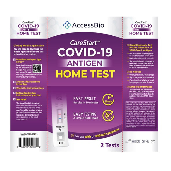 CareStart- COVID-19 Antigen Home Test - Kit of 2 tests (TK-7)
