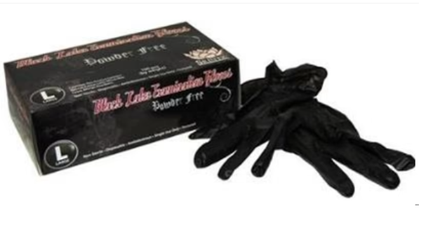 Skintx 6 Mil Black Latex Examination Gloves