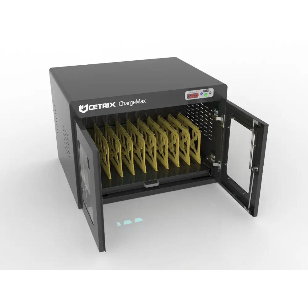 ChargeMax 10-bay Laptop Disinfection Charging Cabinet (CT-10BP). Smart Switch Disinfectant