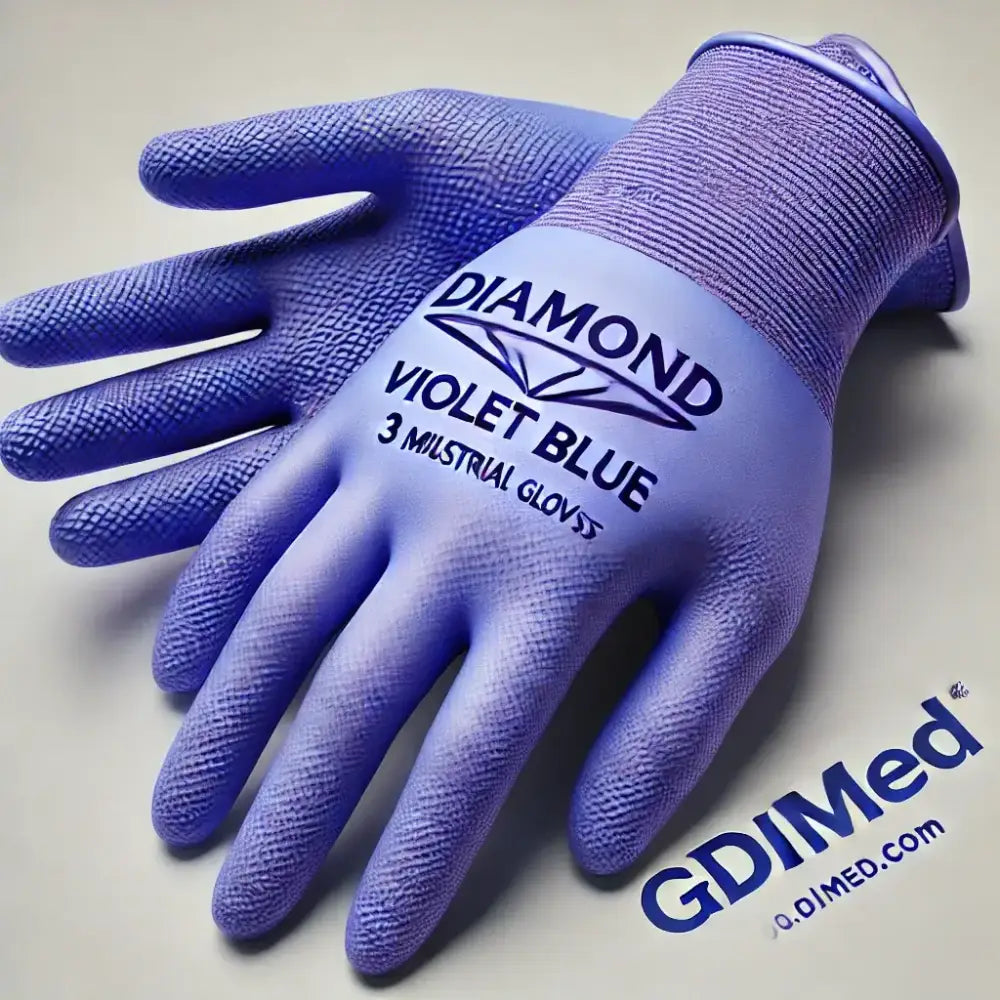 Diamond Violet Blue 3 mil Nitrile Industrial Glove- Single Glove