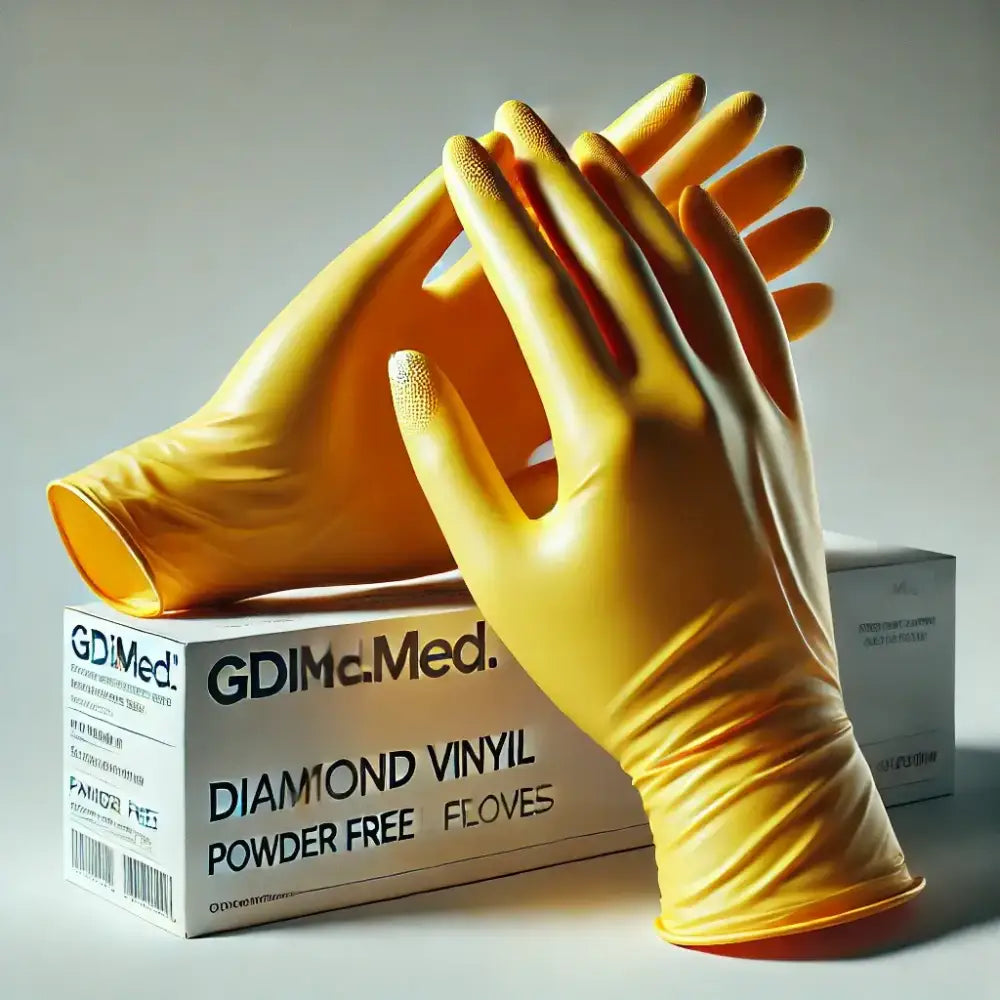 Diamond Yellow Synthetic Vinyl Powder Free Gloves-box image