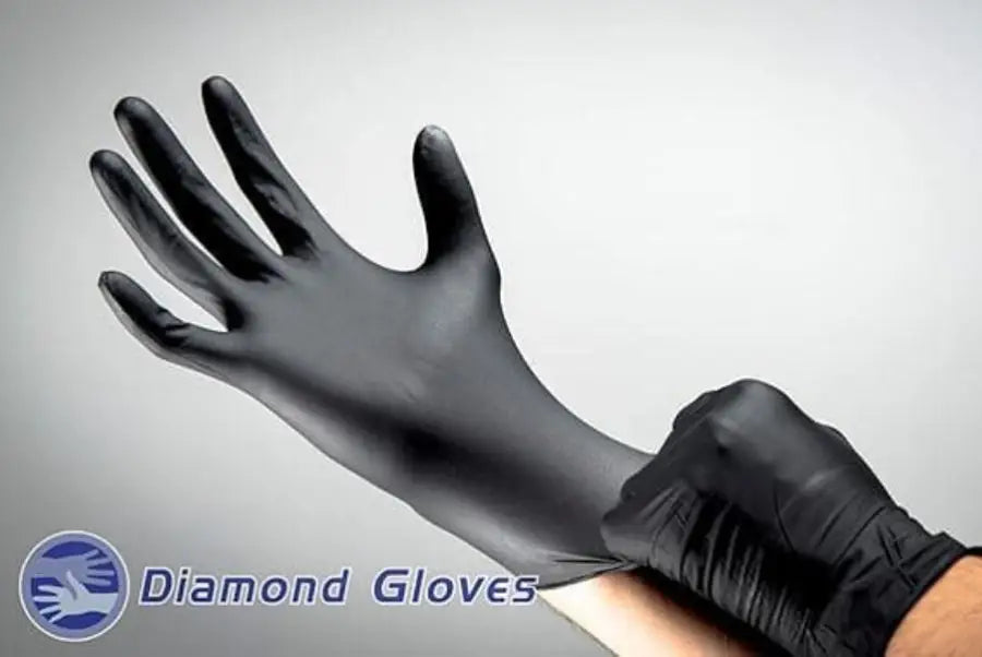 Disposable Gloves Diamond Latex Gloves 6.3 ml Black - Extra small - Gloves