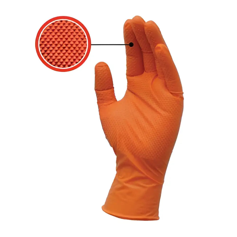 GP CRAFT Orange Nitrile Gloves- Textured