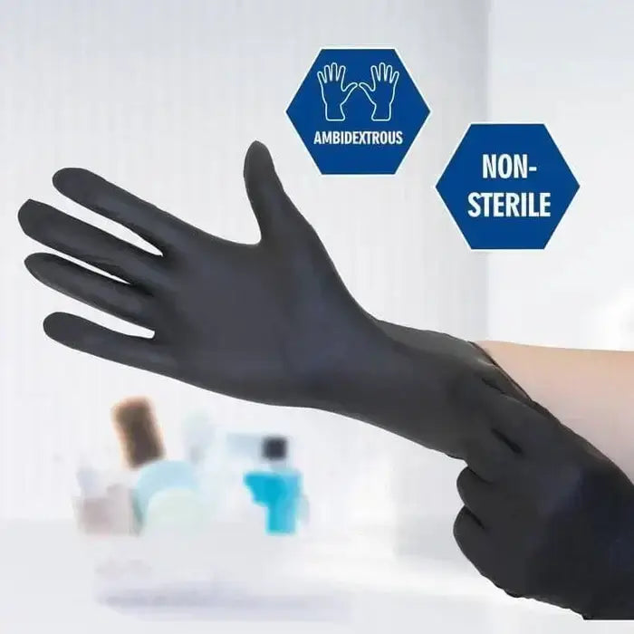 Josen 4.5 Mil Black Nitrile Examination Glove-durability