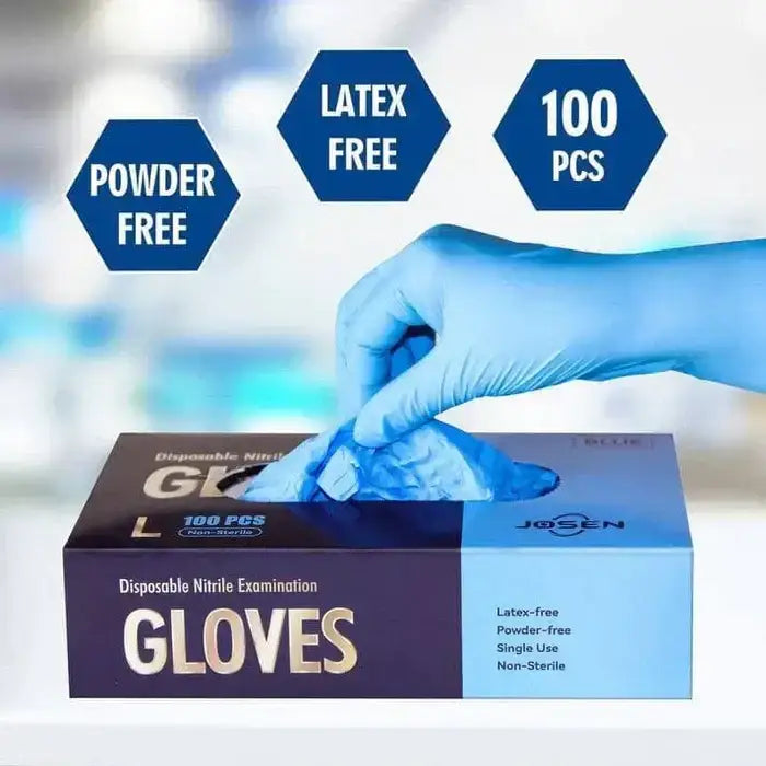 Josen 4.5 Mil Blue Nitrile Chemo Exam Gloves-spec