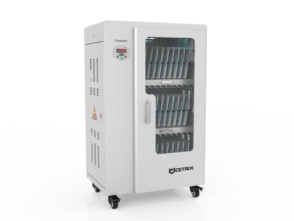 ChargeMax Disinfection Charging Cabinet – 30 bays, 3 Level (CT-30BU). Durable and Safe – USB charging ports are equipped with their own protection measures
