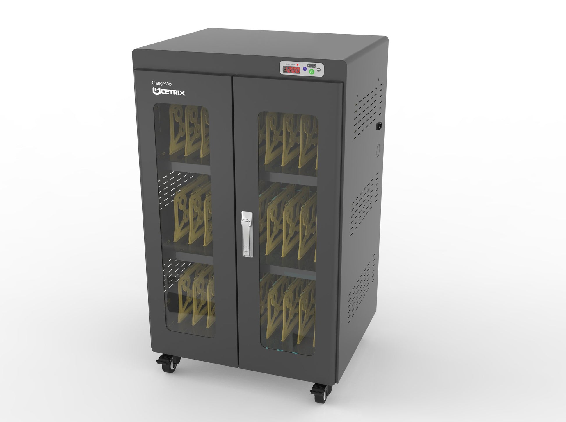 ChargeMax 40-bay Laptop Disinfection Charging Cabinet (CT-40BP) - The power system has multi-layer safety measures for limiting current, pressure, and protecting against power surge and lightning, electric leakage protection