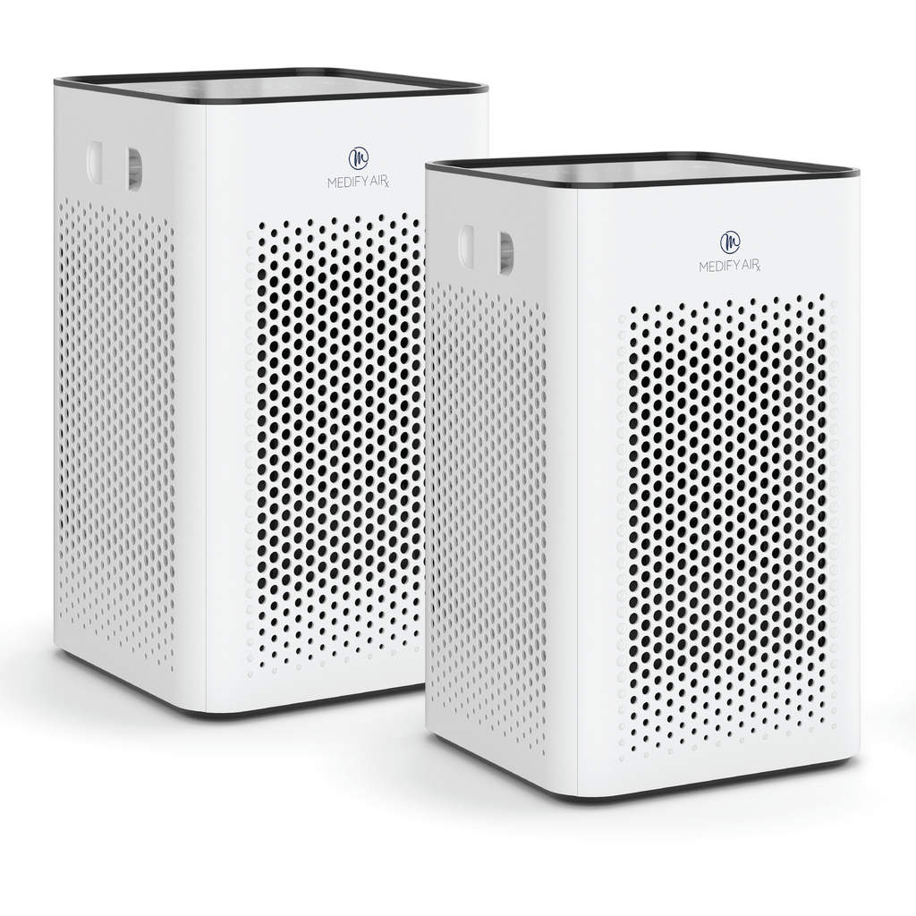 Medify Air Purifier MA-25 · H13 True HEPA Filter · Dual Air Intake · Cleans an area of 500 sq. ft. every 30 minutes · Clean Air Delivery Rate (CADR) of 250