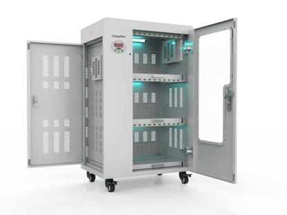 ChargeMax Disinfection Charging Cabinet - 30 bays, 3 Level (CT-30BU) - CT-30BU, Disinfection Charging Cabinet - 30 bays, 3 Level ... Efficient UVC: ChargeMax's UVC lights efficiently kill any bacteria or virus